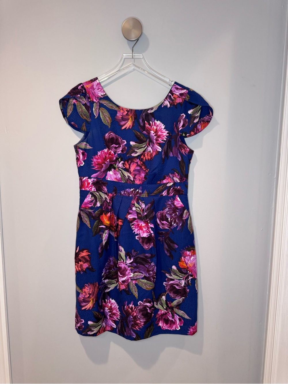 Anthropologie Moulinette Soeurs Blue Floral Fit-and-Flare Mini Dress